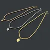 Toppkvalitet rostfritt stål halsband klassisk stil guldpläterad 3 färger bollhjärta hängen halsband kvinnor designer smycken hel205c