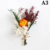 Decoratieve bloemen 1pc Mini Natuurlijk Droog Boeket Boutonnières Bruidsjonkers Knoopsgaten Bruidsmeisje Bloem Corsage Broche Kerst Bruiloft Decor