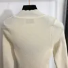 24 FW Women Knit Dress Shirt Designer Dress Designer Crop Tops Tank Dress High End Elasticity Letter Tryckt Sexig Bodycon Dress Stand Collar Pullover Tröja klänningar