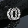 IOGOU Hoops 100% Plata de Ley 925 Pendientes de tuerca Real m para mujer Regalos de joyería brillante con certificado GRA 231225