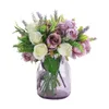 装飾的な花偽の花ローズシミュレーションリビングルーム花瓶装飾乾燥ブーケ花