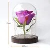 Decorative Flowers LED Rose Lamp 20 LEDs Beads String Light Artificial Flower Wood Base Romantic Gifts For Valentine's Day Birthday Wedding