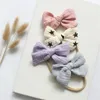 Hair Accessories 4 Pcs Baby Girls Elastic Bows Headband Soft Fashion Princess Bowknot Band Born Toddler Kids Headwear Dropship