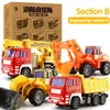Stor konstruktionsfordon leksaksset stadsbyggare grävmaskin bulldozer modell pedagogiska barn pojke leksaker födelsedagspresent brandbil 231227