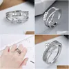 Anéis de banda carta rotatable charme ajustável anel banda aberta anéis para mulheres meninas amigo presente moda jóias finas gota del dhgarden dhyuw