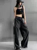 여자 바지 JMPES 스트라이프 패치 워크 여성화물 미국 스타일 패션 스트리트웨어 느슨한 넓은 다리 Y2K 여성 힙합 스웨트 팬츠