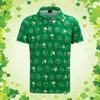 T-shirts pour hommes Mode pour hommes St Day 3D Numérique Imprimé Simple Boutonnage Chemise À Manches Courtes Pour Hommes