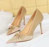 Dress Shoes LTARTA Women's Fashion Banquet 10cm High Heels Stiletto Pumps Shallow Pointed Toe Bow Single DS-3391-27