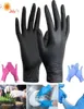 With Box Nitrile Gloves Black 100pcslot Food Grade Disposable Work Safety Gloves for Cleaning Nitril Gloves Powder S M L 2018579736