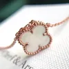 5A Quality Van & Cleef rose gold Vintage Motifs Clover Leaf Charm Pendant Necklace - Designer Jewelry with Four Flower Gifts vanly cleeflies