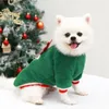 Dog Apparel Christmas Pet Deer Hitting Sweatshirt Clothes Elk Printed Puppy Warm Fleece Pullover Coat Girl Teddy Two-legged Costume