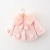 Inverno nato neonate neonato cappotto di pelliccia vestiti colletto rovesciato 3 6 12 18 24 mesi giacca spessa mantello caldo bambini 231228