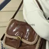 Bolsos de hombro de retazos esponjosos que combinan con todo, bolsos de mujer, bolso de diseño de lujo Vintage coreano, bandolera informal de Pu, Trendyblieberryeyes