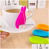 5 färger Sile Gel Rabbit Shape Tea Bag Infuser Holder Candy Color Mug Gift Sil Stand AA Drop Delivery Dhhro