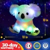 25cm luminoso bonito koala brinquedos de pelúcia iluminar presente de aniversário musical macio animais de pelúcia para meninas crianças brilhante brinquedo de dormir 231228