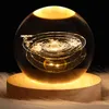 LED Night Light Galaxy Crystal Ball Table Lamp 3D Planet Moon Glowing Planetary Bedside Bedroom Home Decor Christmas Gift 231227