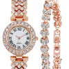 MULILAI Marque 32MM Style Luxueux Femmes Montres Diamant Cadran Blanc Élégant Quartz Dames Montre Bracelet En Or Rose Montres230f