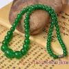 Hängen Green Jade pärlstav halsband halsband charms ädelsten naturliga gåvor för kvinnor ädelstenar man vintage smycken tillbehör