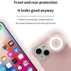 Selfie Ring Light Up Frameless Phone Case för iPhone 13 12 11 14 15 Pro Max Plus 14Pro 15Pro 13Pro LED Lysande ficklampa