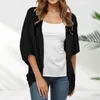 Blusas femininas mangas de morcego soltas Cardigan Top Blusa de cor sólida Moda confortável Temperamento de primavera e camisa fina