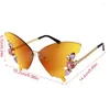 Lunettes de soleil Fashion Butterfly Forme pour les adolescents filles Voyage de camping d'été