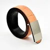 Belts Male Belt Luxury Designer Green Orange Men Genuine Leather Pattern Women's