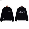 2024 Autumn/Winter New AMI Black Embroidered Round Neck Sweater Unisex Sweater