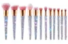 12pcs Logo personnalisé Bling Maquillage Rhingestone Synthétique Diamond Glitter Sparkle Makeup Brush Set5355735