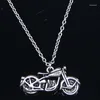 Chains 20pcs Fashion Necklace 34x16mm Motorcycle Motorcross Pendants Short Long Women Men Colar Gift Jewelry Choker