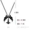 Queen Mother Demon Evil Titanium Black Wings Diamond Saturn Necklace Super Cool Punk Bat337S