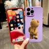 キャンディーカラーカートゥーンテディベアの電話ケースiPhone 14 15 11 12 13Pro Max 14 Plus Shockproof Cute Cover