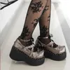 Dress Shoes High-heeled 7cm Platform Lolita Thick Heel Spice Girl Pu Leather Punk Wind Gothic Sexy Harujuku Japanese Girls Wedge Shoe