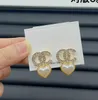 Fashion Studs Oorbellen Luxe Parel Designer Stud Diamond Earring Merk Brief Sieraden Vrouwen Koper 18K Vergulde Valentijn Huwelijksgeschenken