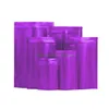 Storage Bags Matt Purple Stand Up Aluminum Foil Self Sealing Bag Snack Cookie Tea Coffee Packaging Doypack Black Zipper Lx3154 Drop De Dhmhu