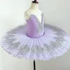 Costume de performance de ballet de scénario Girls d'étirement en jupe courte Ballerine Party Dress Women Children Dance