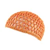Vacker kvinnors handgjorda hårnät peruk cap pullover mesh cap fast färg hårvård mössa nattklubba