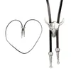 Bow Ties Cow Head Bolo Tie Cowboy Carving Slips Necklace Costume Accessory