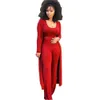 2024 Designer Fall Winter Ribbed Tracksuits Women 3 Pieces Set Long Sleeve Cardigan Tank Top och Wide Ben Pants Casual Stretchy Outfits Wholesale Clothes 10355