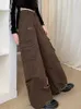 الجينز النسائي 2023 Cyber ​​Y2K Streetwear Vintage Brown Blaggy Pants for Gothes Wide Legh Harajuku Fashion Lanous