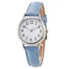 Clear Number Dial Dalej skórzany pasek kwarcowy zegarki dla kobiet Eleganckie studenci oglądają średnicę 31 mm żeńskie zegarek