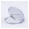 Miroirs bricolage maquillage miroir fer 2 visage sublimation blanc plaqué feuille d'aluminium fille cadeau cosmétique miroirs compacts décoration portable Dheeq