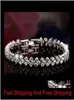 Теннисные роскошные австрийские сияющие кристаллические браслеты подлинные 925 серебряных серебряных браслет циркон бриллиант римский теннис Brace8919294