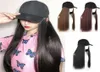 Fashion Women Knit Hat Baseball Cap Wig Straight Long Hair Big Wavy Curly Hair Extensions Girls Beret New Design Simulation Hair Y3327799