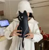 Sacos de ombro femininos de fábrica 8 cores design de nicho fofo saco de peito de gato rua parto -desenho animado lazer de lazer de mochila de bordada de bordado personalizado