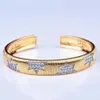 Bangle Fashion CZ Micro Pave Open Cubic Zirconia Gold Color Wire Gift for Women240T