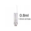 USA Stock TH205 TH210 ATOMIZER 0.8ML 유리 유리 탱크 일회용 카트리지 화이트 팁 프레스 팁 M6T 세라믹 코일 510 스레드 두꺼운 오일