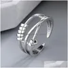 Кольца с буквами, вращающийся шарм, регулируемое кольцо, открытые кольца для женщин, девочек, подарок другу, модные ювелирные изделия, падение Del Dhgarden Dhyuw