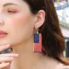 Bungelen kroonluchter Bohemen kwastje Amerikaanse vlag rijst kralen oorbellen ons Independence Day sieraden handgemaakte glazen oorbel voor Dhgarden Dhdjp