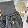 24C Women Designer 19 Series Black Backpack Bag Metal Handle Gold Hardware Soft Leather Golden and Silver Matelasse Chain Adjustable Shoulder Strap 21x15cm Handbag