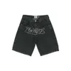 Y2Kメンズヒップホップ刺繍デニムスウェットパンツ2023夏の新しいハルクファッションカジュアルパンクロックゴス男性ショーツ